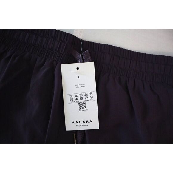 Halara Women's Sz L Purple Play It My Way Drawstring Contrast Mesh 2-in-1 Shorts - Picture 5 of 10